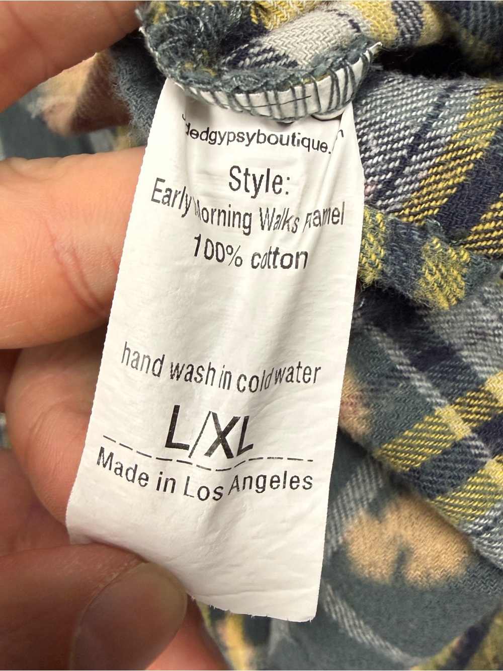 Jaded Gypsy Early Morning Walks Bleach Dyed Flannel - Picture 4 of 4